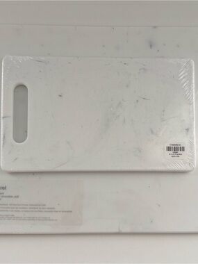 Crate&Barrel White Marble-Look Plastic Cutting Board Set of 2